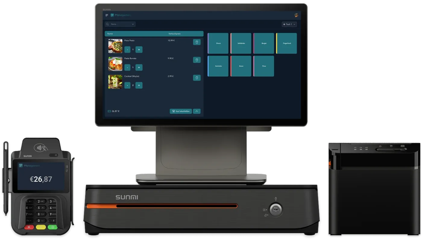 Zusammenstellung unseres Kassensystems